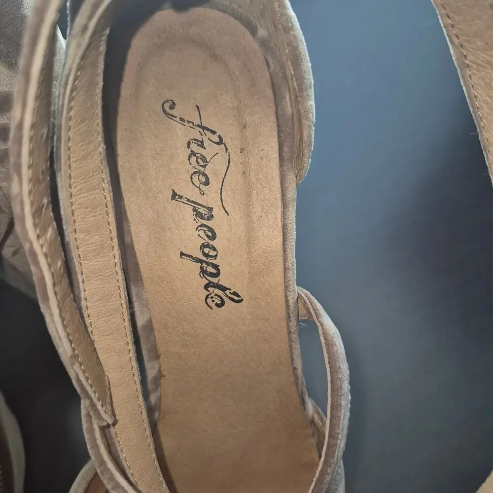 Free People Brown Patterned Platform Shoes Size 6.5